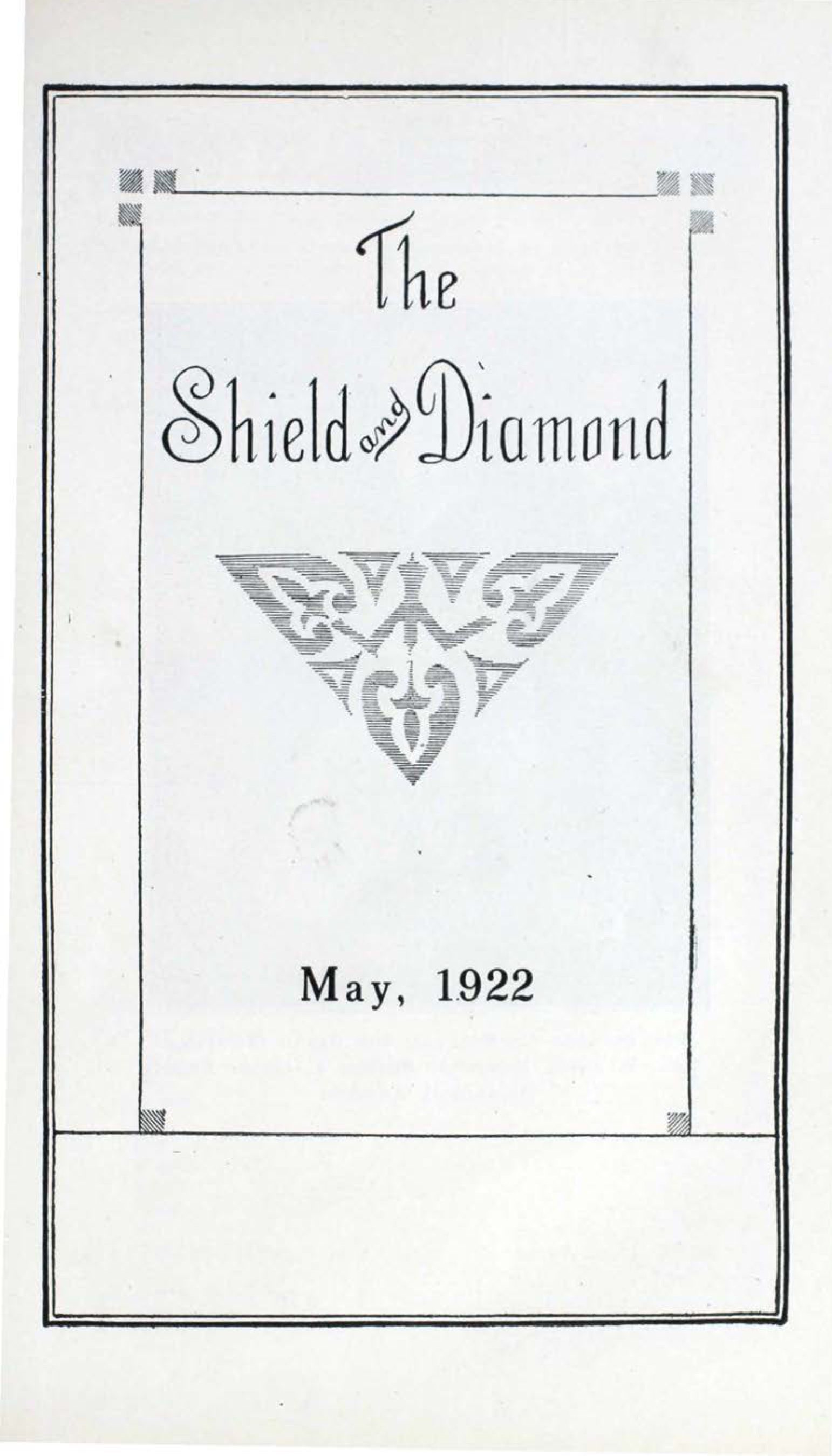Shield and Diamond, Vol. 31, No. 4, May 1922